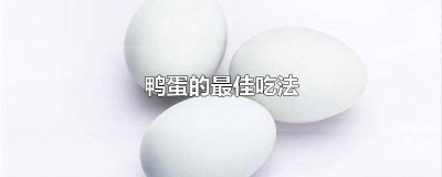 ​鸭蛋怎样吃最好 鸭蛋应该怎么吃