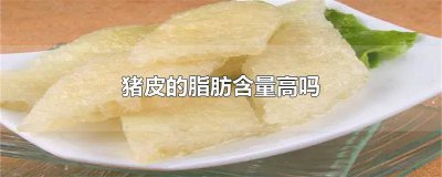 ​猪皮含脂肪多吗百度百科 猪皮含脂肪多吗为什么