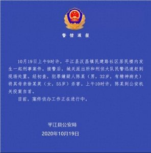 ​悲剧！湖南32岁男子弑母 亲属称曾接受精神疾病治疗