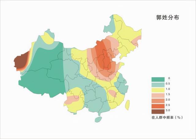 我国姓氏人口分布图(全国姓氏人口排名及地域分布)(19)