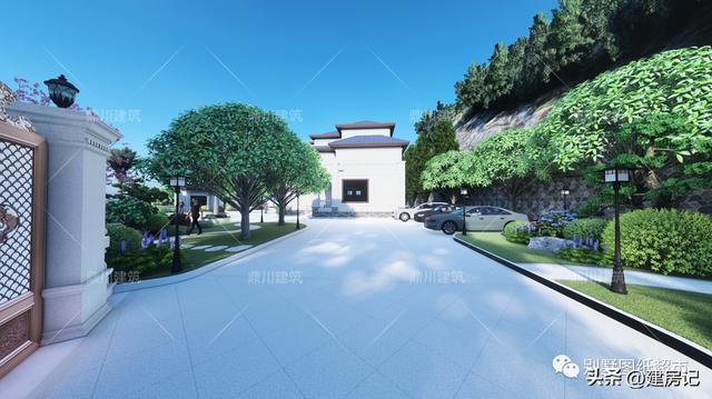 简单大方别墅庭院设计(4套农村别墅庭院设计方案)(17)