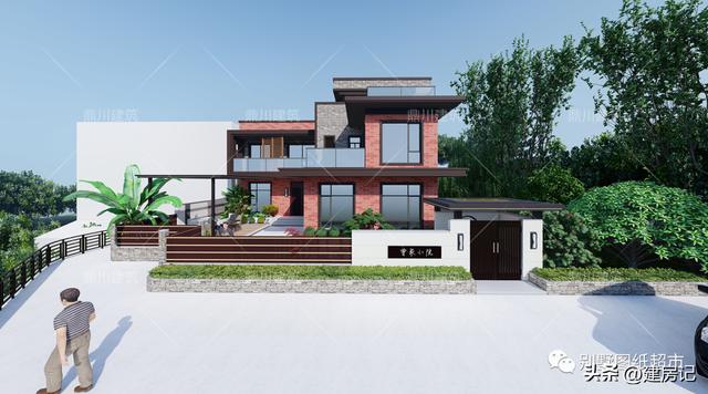 简单大方别墅庭院设计(4套农村别墅庭院设计方案)(9)