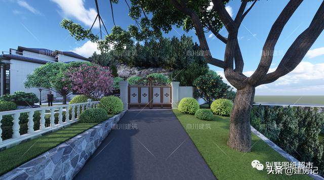 简单大方别墅庭院设计(4套农村别墅庭院设计方案)(16)