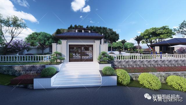 简单大方别墅庭院设计(4套农村别墅庭院设计方案)(15)