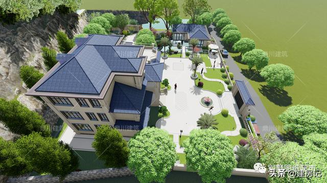 简单大方别墅庭院设计(4套农村别墅庭院设计方案)(13)