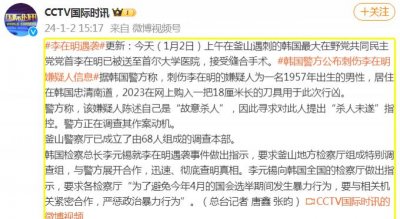 ​刺伤李在明嫌疑人：自己是“故意杀人”