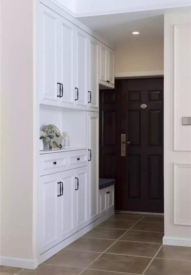 鞋柜+换鞋凳效果图,让你一进门就被吸引!