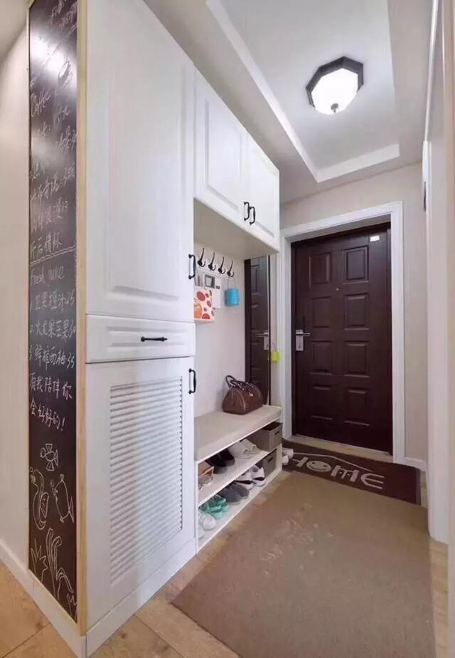 鞋柜+换鞋凳效果图,让你一进门就被吸引!