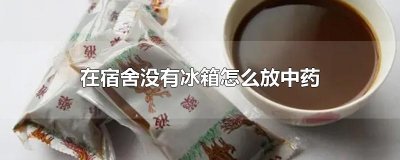 ​在宿舍没有冰箱怎么放中药