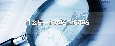 ​什么是一级市场二级市场