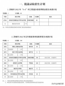 ​收藏！济南各类学校招生计划、学校代码及专业代码、指标生分配方案来了
