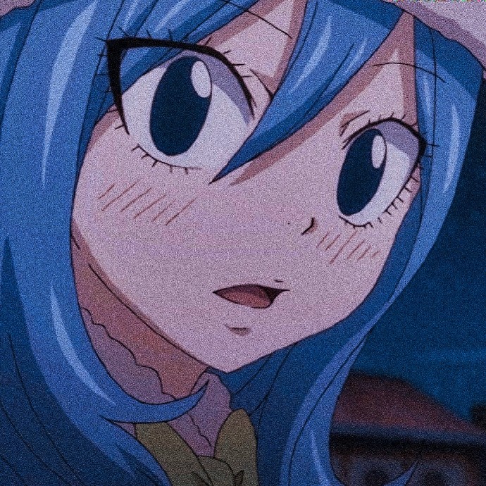 《妖精的尾巴》雨女朱比亚头像 二次元无水印蓝发女生动漫头像