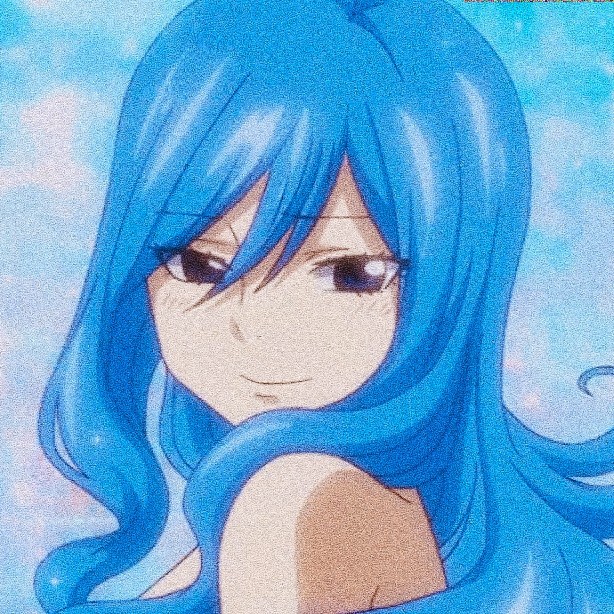 《妖精的尾巴》雨女朱比亚头像 二次元无水印蓝发女生动漫头像