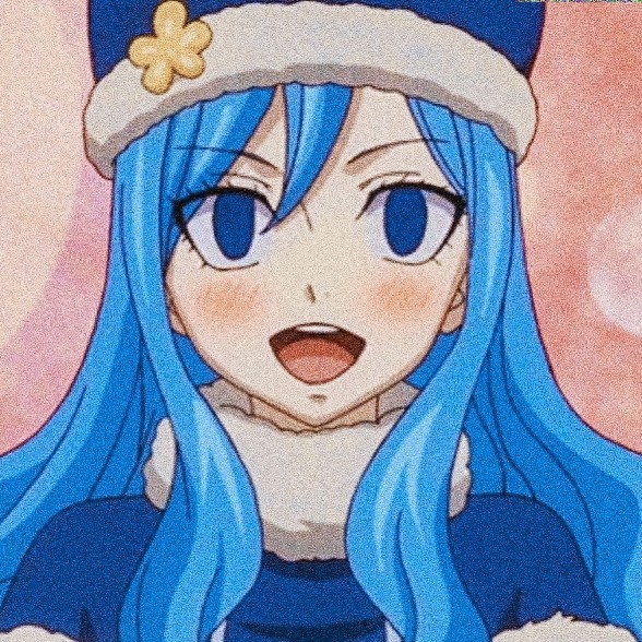 《妖精的尾巴》雨女朱比亚头像 二次元无水印蓝发女生动漫头像