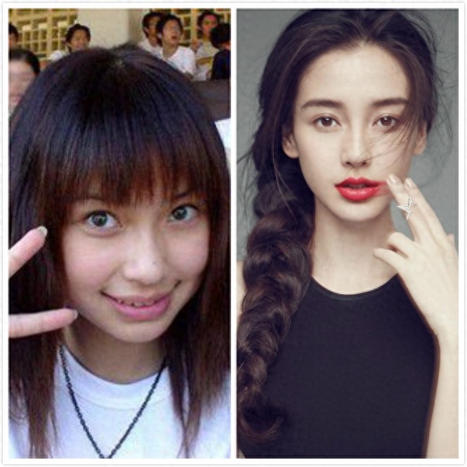 十大当红女星早期丑照对比，杨幂倒二，倒一居然是她。